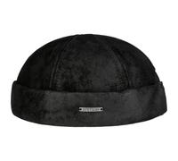 Stetson Berretto Docker Pigskin Uomo - Made in The EU Pelle con Risvolto, Docker, Fodera Autunno/Inverno Inverno - L (58-59 cm) Nero