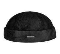 Stetson Berretto Docker Pigskin Uomo - Made in The EU Pelle con Risvolto, Docker, Fodera Autunno/Inverno Inverno - XL (60-61 cm) Nero