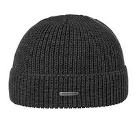 Stetson Berretto in Lana Merino Finley Donna/Uomo - Made Italy con Risvolto Beanie Invernale Lavorato a Maglia Inverno Autunno/Inverno - Taglia Unica Grigio Scuro