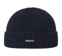 Stetson Berretto in Lana Merino Finley Donna/Uomo - Made Italy con Risvolto Beanie Invernale Lavorato a Maglia Inverno Autunno/Inverno - Taglia Unica Blu Scuro