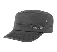 Stetson Datto Cappellino Army Uomo - Cappellino in Cotone Repellente all’Acqua - Cappellino Urbano con Protezione Solare 40 + - Estate/Inverno - Aspetto Lavato in Pelle - Nero XL (60-61 cm)