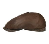 Stetson Brooklin Coppola in Pelle Uomo - Berretti da Cappelli Invernali Berretto Piatto con Visiera, Fodera Inverno Autunno Estate Primavera Estate/Inverno - L (58-59 cm) Marrone