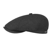 Stetson Brooklin Lana Cachemire Coppola Uomo - Made in EU - con Fodera in Cotone - Berretto con Visiera in Tinta Unita - con Lana Vergine e Cachemire - Autunno/Inverno Antracite 59 cm