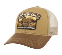 Stetson Cappellino American Heritage Horse Uomo - Trucker cap Berretto Baseball Mesh Snapback, con Visiera, Fodera, Fodera Estate/Inverno Primavera Estate Autunno Inverno - Taglia Unica Marrone