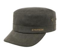Stetson Cappellino Army Herringbone con Fodera Uomo - Cappello Invernale Chiuso Dietro, Visiera, Inverno Autunno/Inverno - M (56-57 cm) Oliva Scuro