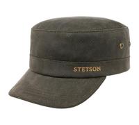Stetson Cappellino Army Herringbone con Fodera Uomo - Cappello Invernale Chiuso Dietro, Visiera, Inverno Autunno/Inverno - L (58-59 cm) Oliva Scuro