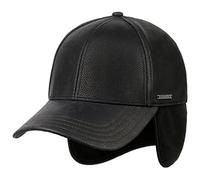 Stetson Cappellino con Paraorecchie Cowhide Donna/Uomo - Berretto in Pelle Baseball Visiera, paraorecchie, Fodera Inverno Autunno/Inverno - XL (60-61 cm) Nero