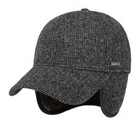Stetson Cappellino con Paraorecchie Vilson Wool Uomo - in Lana Berretto Baseball Cappello Invernale Chiuso Dietro, Visiera, paraorecchie, Fodera Inverno Autunno/Inverno - S (54-55 cm) Antracite