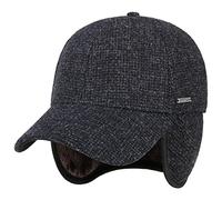 Stetson Cappellino con Paraorecchie Vilson Wool Uomo - in Lana Berretto Baseball Cappello Invernale Chiuso Dietro, Visiera, paraorecchie, Fodera Inverno Autunno/Inverno - M (56-57 cm) Blu Scuro