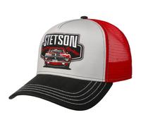 Stetson Cappellino Garage American Heritage Uomo - Trucker cap Berretto Baseball Mesh Snapback, con Visiera, Visiera Estate/Inverno Primavera Estate Autunno Inverno - Taglia Unica Grigio-Rosso