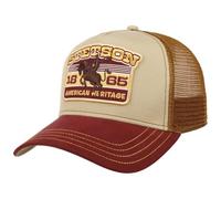 Stetson Cappellino Trucker Heritage Rodeo Uomo - cap Berretto Baseball Mesh Snapback, con Visiera, Fodera, Fodera Estate/Inverno Primavera Estate Autunno Inverno - Taglia Unica Beige-Rosso