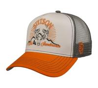 Stetson Cappellino Trucker Ltd Ed Brian Bojsen Donna/Uomo - cap Berretto Baseball Mesh Snapback, con Visiera, Visiera Estate/Inverno Primavera Estate Autunno Inverno - Taglia Unica Beige-Arancia