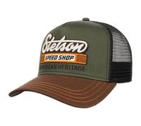 Stetson Cappellino Trucker Speed Shop Uomo - cap Berretto Baseball Mesh Snapback, con Visiera, Visiera Estate/Inverno Primavera Estate Autunno Inverno - Taglia Unica Oliva-Nero