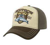 Stetson Cappellino Wild Life Since 1865 Trucker Donna/Uomo - Cotton cap Berretto Baseball Snapback, con Visiera Estate/Inverno Primavera Estate Autunno Inverno - Taglia Unica Small Beige-Marrone