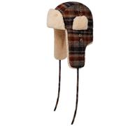 Stetson Cappello Aviatore Checked Bomber Uomo - chapka da Pilota con Fodera, Fascia in Pelle Inverno Autunno/Inverno - 57 cm Blu-Beige