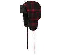 Stetson Cappello Aviatore Country Check Lapeer Donna/Uomo - da Pilota chapka con paraorecchie, Fodera, sottogola, sottogola Autunno/Inverno Inverno - M (56-57 cm) Nero-Rosso