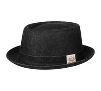 Stetson Cappello Classic Pork Pie Denim Donna/Uomo - Made in Italy Cotone Jeans con Fodera Autunno Estate Primavera Inverno Estate/Inverno - S (54-55 cm) Nero