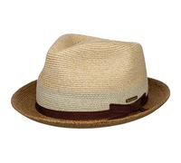 Stetson Cappello di Paglia Contrast Brim Player Donna/Uomo - Cappelli da Spiaggia Sole Giardiniere con Nastro in Grosgrain Estate Primavera/Estate - XL (60-61 cm) Natura