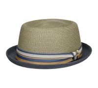 Stetson Cappello di Paglia Licano Toyo Pork Pie Donna/Uomo - Cappelli da Spiaggia Sole con Fodera, Nastro in Grosgrain Primavera/Estate - XXL (62-63 cm) Grigio