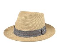 Stetson Cappello di Paglia Lintano Toyo Donna/Uomo - Traveller da Sole con Nastro in Grosgrain Estate Primavera/Estate - M (56-57 cm) Natura