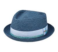 Stetson Cappello di Paglia Vantella Diamond Donna/Uomo - da Sole Estivo Cappelli Spiaggia con Nastro in Grosgrain Primavera/Estate Estate - L (58-59 cm) Blu