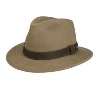 Stetson Cappello di Tessuto Waxed Traveller Uomo - da Sole Pioggia Outdoor con Fodera, Fascia in Pelle, Pelle Autunno Estate Primavera Inverno Estate/Inverno - XL (60-61 cm) Beige Chiaro