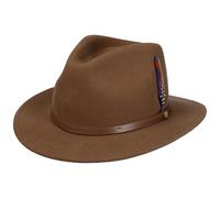 Stetson Cappello in Lana Oriska Traveller Uomo - di Feltro da Pioggia con Fascia Pelle Autunno Estate Primavera Inverno Estate/Inverno - L (58-59 cm) Marrone