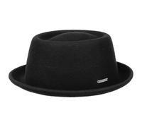 Stetson Cappello in Lana Uni Pork Pie Donna/Uomo - di Feltro con Fodera Inverno Estate/Inverno - M (56-57 cm) Nero