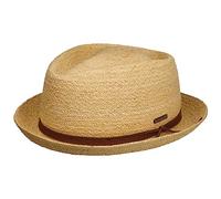 Stetson Cappello in Rafia Uni Diamond Donna/Uomo - da Sole Estivo Cappelli Spiaggia con Fascia Pelle Estate Primavera/Estate - XXL (62-63 cm) Natura