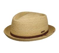 Stetson Cappello in Rafia Uni Diamond Donna/Uomo - da Sole Estivo Cappelli Spiaggia con Fascia Pelle Primavera/Estate Estate - XL (60-61 cm) Natura