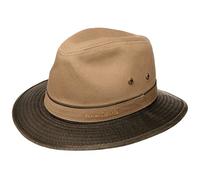 Stetson Cappello Traveller da Uomo con Protezione UV 40 - Cappello da Sole Ripiegabile/indeformabile - Used Look - con Marchio Ricamato - in Tessuto - Primavera/Estate Beige Scuro M (56-57 cm)