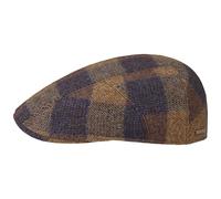 Stetson Coppola Ankeny Ivy Wool Check Uomo - Made in The EU Cappellino Lana Cappello Piatto con Visiera, Fodera, Fodera Inverno Autunno/Inverno - M (56-57 cm) Marrone-Blu