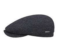 Stetson Coppola Belfast Herringbone Cappello Piatto Berretti Piatti 60 cm - Nero-Blu