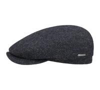 Stetson Coppola Belfast Herringbone Cappello Piatto Berretti Piatti 62 cm - Nero-Blu