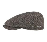 Stetson Coppola Belfast Herringbone Uomo - Made in The EU Berretti Piatti Cappello Piatto Beanie da con Visiera, Fodera, Fodera Autunno/Inverno - 55 cm Marrone Scuro