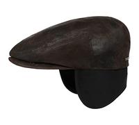 Stetson Coppola con Paraorecchie Kent Pigskin Uomo - Made in The EU Berretto Pelle Cappello Piatto Protezione Orecchie Visiera, paraorecchie, Fodera Inverno Autunno/Inverno - L (58-59 cm) Marrone