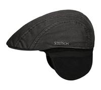 Stetson Coppola con Paraorecchie Old Cotton Uomo - cap Berretto Piatto Visiera, Fodera, Fodera Autunno/Inverno Inverno - M (56-57 cm) Nero