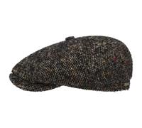 Stetson Coppola Hatteras Colour Dots Uomo - Made in The EU Cappellino Lana Berretto Piatto con Visiera, Fodera Inverno Autunno/Inverno - 59 cm Nero