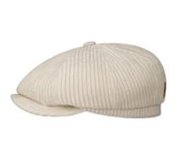 Stetson Coppola Hatteras Corduroy Jersey Uomo - Made in The EU Berretto Newsboy Cappello Piatto con Visiera, Fodera Inverno Autunno/Inverno - S (54-55 cm) Beige Chiaro