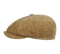Stetson Coppola Hatteras Corduroy Jersey Uomo - Made in The EU Berretto Newsboy Cappello Piatto con Visiera, Fodera Inverno Autunno/Inverno - L (58-59 cm) Cammello