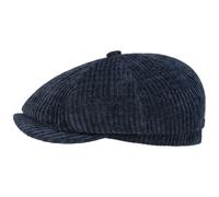 Stetson Coppola Hatteras Corduroy Jersey Uomo - Made in The EU Berretto Newsboy Cappello Piatto con Visiera, Fodera Inverno Autunno/Inverno - S (54-55 cm) Blu Scuro