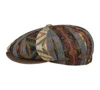 Stetson Coppola Hatteras Ethnic Jacquard Uomo/Donna - Berretto Newsboy con Fodera, Visiera, Visiera Inverno Autunno/Inverno - L (58-59 cm) a Colori