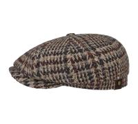 Stetson Coppola Hatteras Hoback Virgin Wool Uomo - Made in The EU Cappellino Lana Berretto Newsboy con Visiera, Fodera, Oversize Inverno Autunno/Inverno - 58 cm Beige