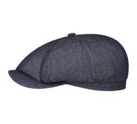 Stetson Coppola Hatteras Pure Denim Sustainable Donna/Uomo - Made in The EU Berretto Newsboy Cappello Piatto con Visiera Primavera/Estate Primavera Estate - L (58-59 cm) Denim-Blu Scuro