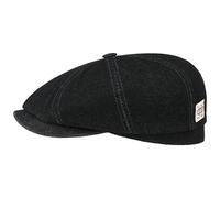 Stetson Coppola Hatteras Robust Denim Uomo - Cotton cap con Fodera, Visiera Autunno Estate Primavera Inverno Estate/Inverno - S (54-55 cm) Nero