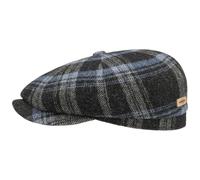Stetson Coppola Hatteras Shadow Plaid Donna/Uomo - Berretto Newsboy Cappellino in Lana con Visiera, Fodera Inverno Autunno/Inverno - XL (60-61 cm) Blu