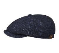 Stetson Coppola Hatteras Wool Colour Neps Uomo - Cappellino da Berretto Piatto con Visiera, Fodera Inverno Autunno/Inverno - 60 cm Nero-Blu