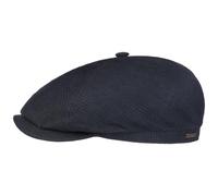 Stetson Coppola in Lino 6 Panel Structure Donna/Uomo - Made The EU Cappello Piatto con Visiera, Fodera Primavera/Estate Primavera Estate - XXL (62-63 cm) Blu Scuro