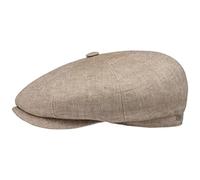 Stetson Coppola in Lino Hatteras Classic Donna/Uomo - Made The EU Berretto Newsboy con Visiera, Fodera Inverno Autunno Primavera Estate Estate/Inverno - 57 cm Beige
