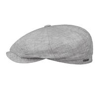 Stetson Coppola in Lino Hatteras Classic Donna/Uomo - Made The EU Berretto Newsboy con Visiera, Fodera Inverno Autunno Primavera Estate Estate/Inverno - 59 cm Grigio Chiaro